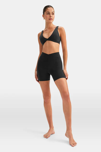 DAYFLEX WRAP HIGH WAISTED CYCLING SHORTS - SHADOW BLACK | TALA (UK)