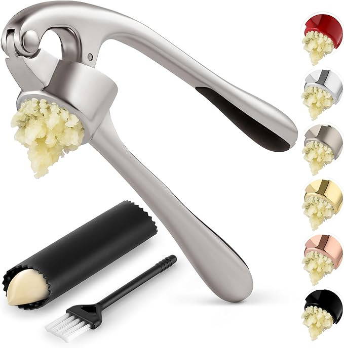 Premium Garlic Press with Soft Easy-Squeeze Ergonomic Handle, Sturdy Design Extracts More Garlic ... | Amazon (US)