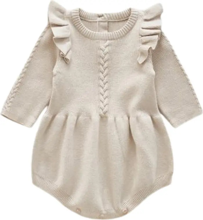Lizzie Ruffle Sleeve Knit Cotton Bodysuit | Nordstrom