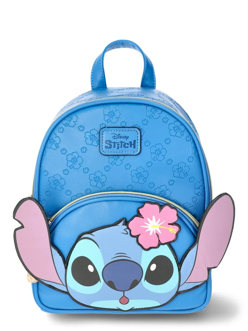 Disney Lilo & Stitch Women's Floral Mini Backpack, Blue | Walmart (US)