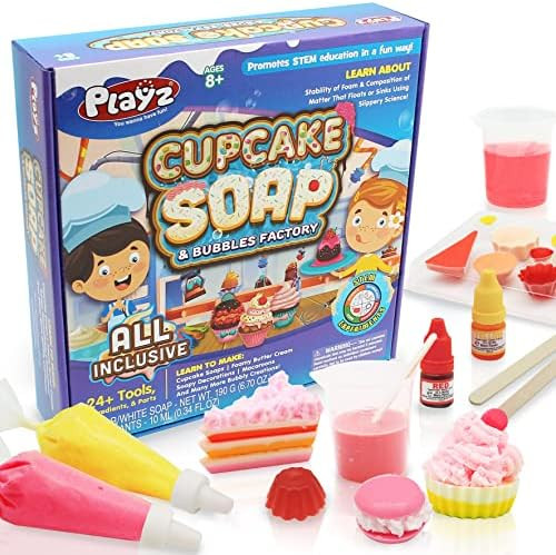 Amazon.com: Playz Yummy Cupcake Soap & Bubbles DIY Science Kit - Fun STEM Gift for Age 8, 9, 10, ... | Amazon (US)