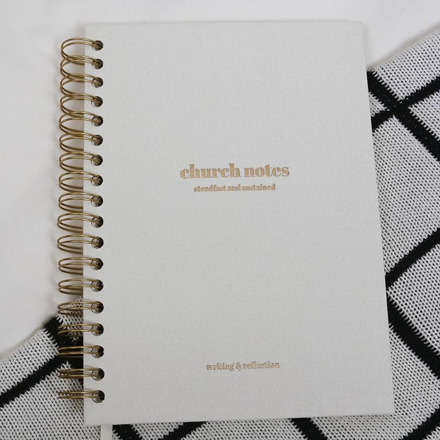 Church Notes Journal by Steadfast and Sustained - NEW Larger Size - White Linen - Sermon & Podcas... | Amazon (US)