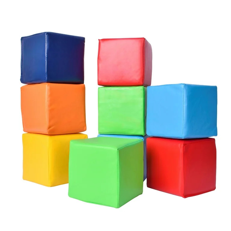 Play Day Foam Blocks, Soft Faux Leather, Multicolor, 9 Pieces, Toddler Toys | Walmart (US)