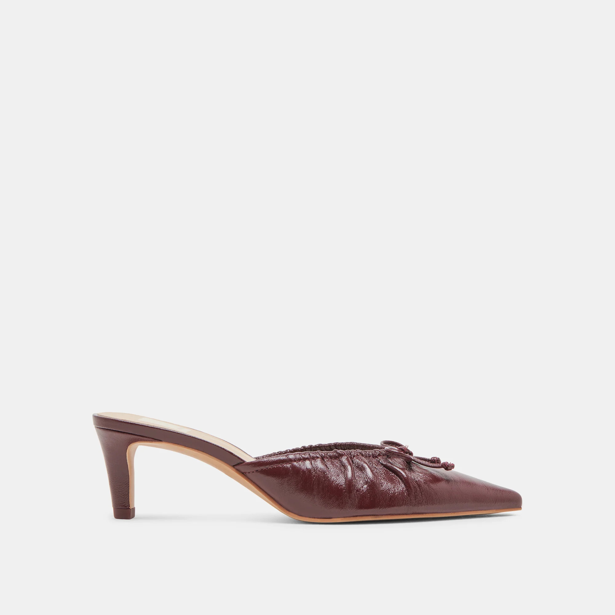 Kairi Mid Heels Cranberry Crinkle Patent | DolceVita.com