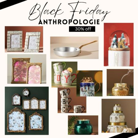 Anthropologie favorites are 30% off. Holiday mugs, snow globe, candles, and picture frames all 30% off  