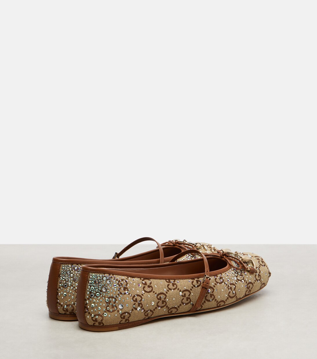 Gucci Horsebit embellished canvas ballet flats | Mytheresa (US/CA)