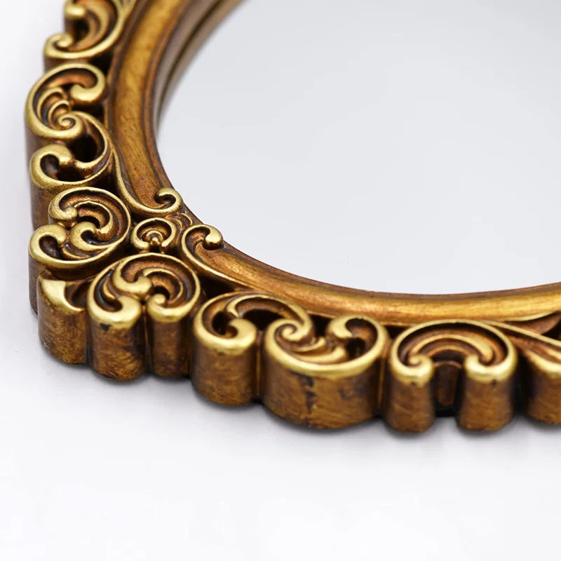 Miroir suspendu ovale à miroir mural rétro pour décor de commode de chambre à coucher (doré;... | Wayfair North America