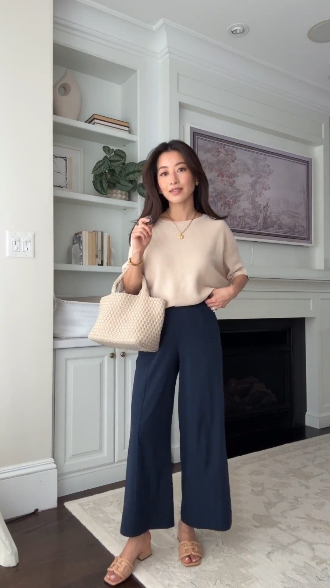 Size info below! Super light pants. Intro outfit: • Varley tank xxs
• Breezily wide leg pant XXS in the 25” crop length - TTS, 11” high rise, 12.25” across waist. very light, airy, and comfy. They also do free hemming in store.
Look 1 Ivory: • Abercrombie tank TTS
• Loeffler Randall sandals 5.5 I took my bigger half 
Look 2 Downtown Tan:
• Aritzia linen top xxs
Look 3 navy:
• Quince dolman top. Xs is a generous fit on me, but it can shrink a little if you machine dry 
• Sam Edelman sandals
 
Lululemon, busy mom style, petite friendly airport travel pants, athleisure, errands

#LTKPetite #LTKTravel #LTKmomlife