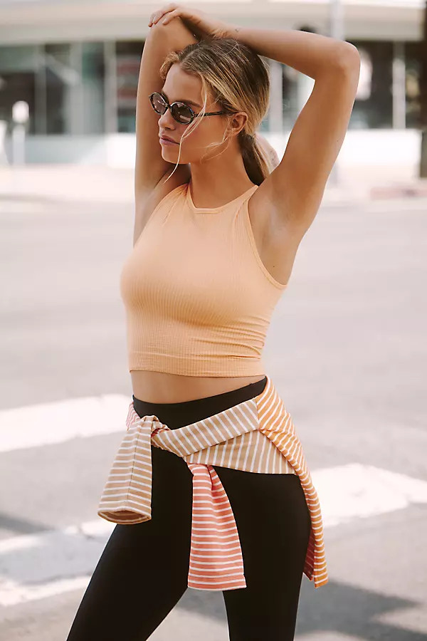 The Reegan Crew-Neck Crop Racerback Seamless Tank Top | Anthropologie (US)