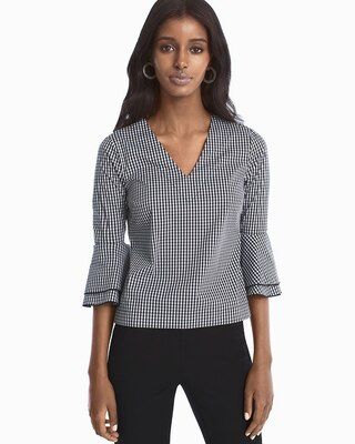 White House Black Market Gingham Carmen Blouse | White House Black Market