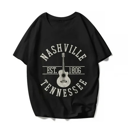 Funny Tops Nashville Country Music T-Shirt Retro Band Guitar Concert Graphics Women Men Casual Shirt | Walmart (US)