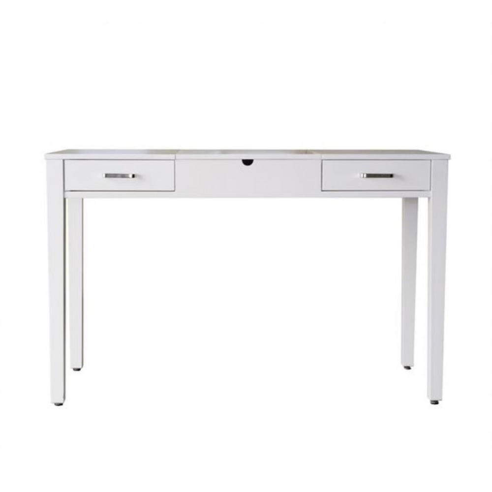 POSH POLLEN Ainsley White Vanity Desk | The Home Depot