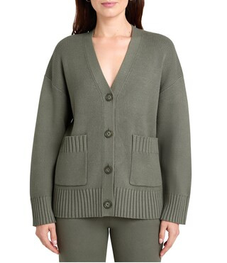 x Cella Jane Blog Knit V-Neck Dropped Long Sleeve Button Front Cardigan | Dillard's