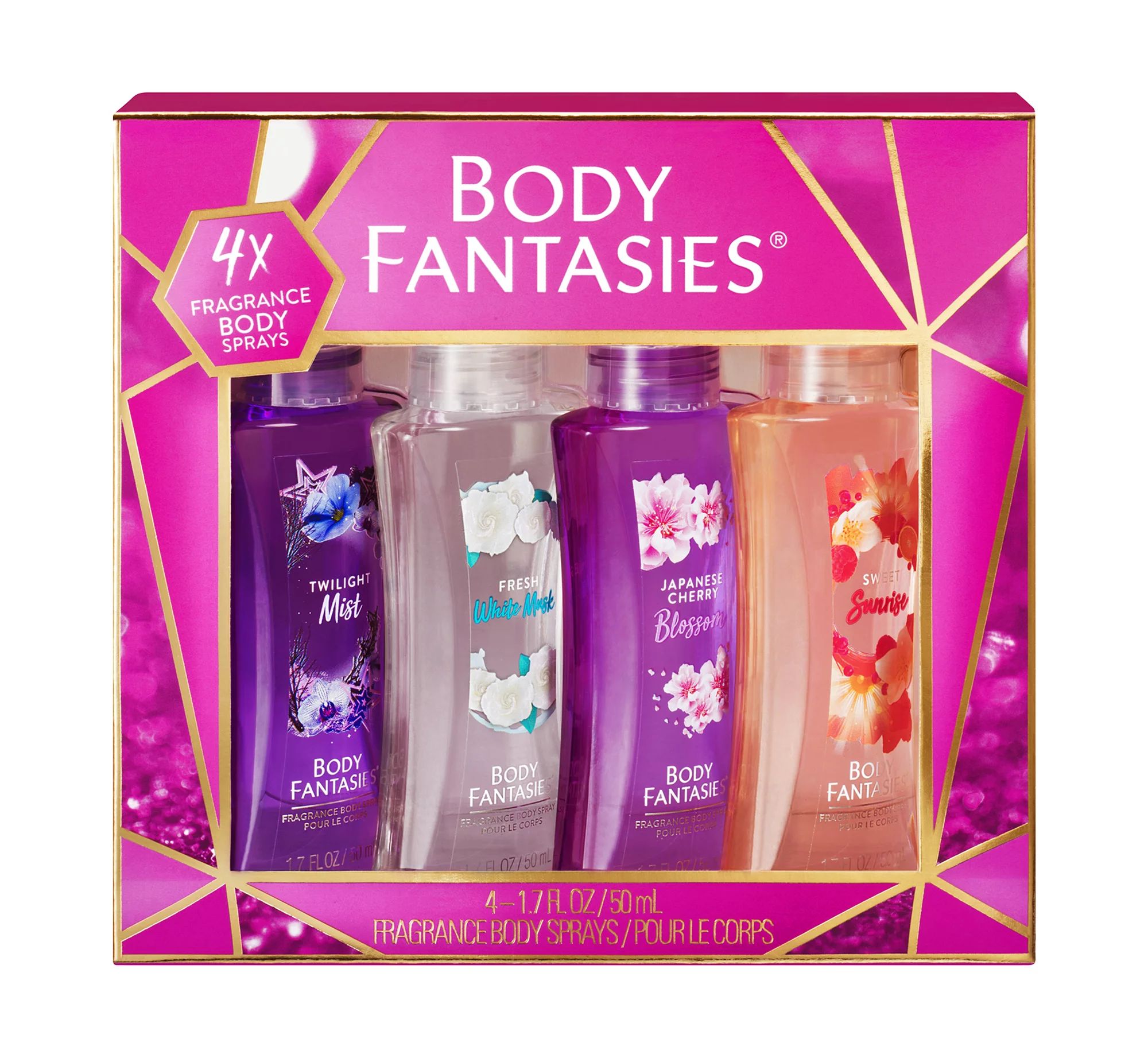 Body Fantasies Signature Fragrance Body Spray Gift Set, 1.7 fl oz, 4 Count - Walmart.com | Walmart (US)