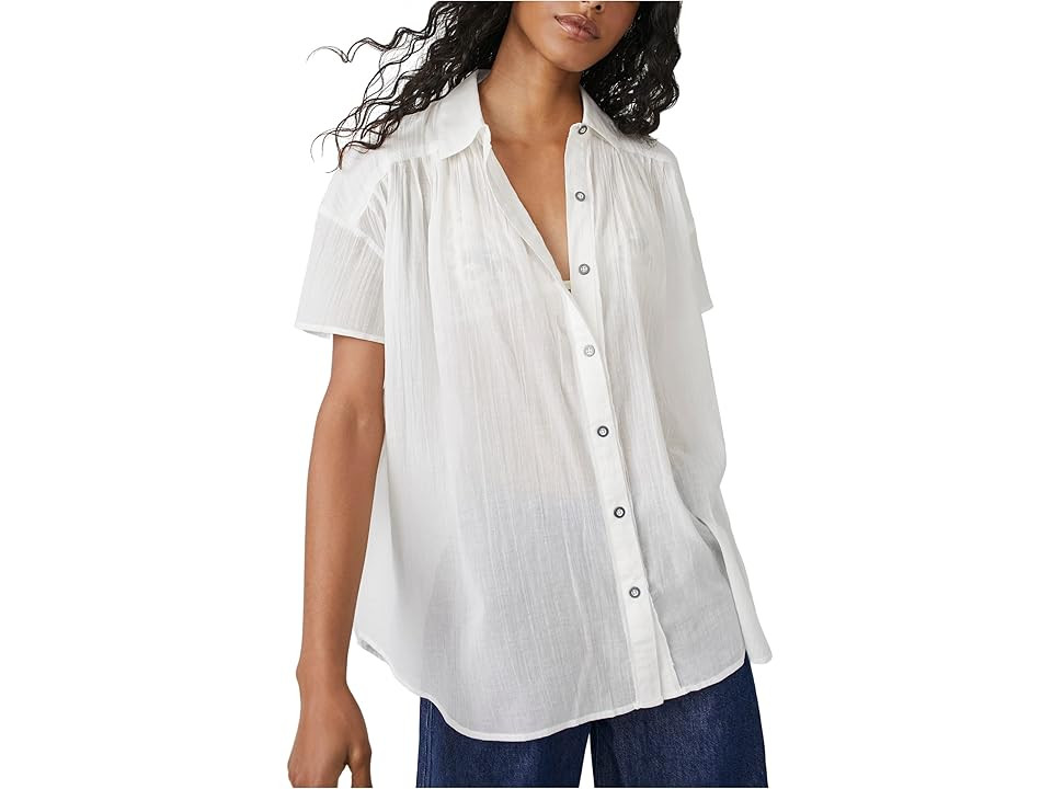 Free People Float Away Shirt (Optic White) Women's Clothing | Zappos