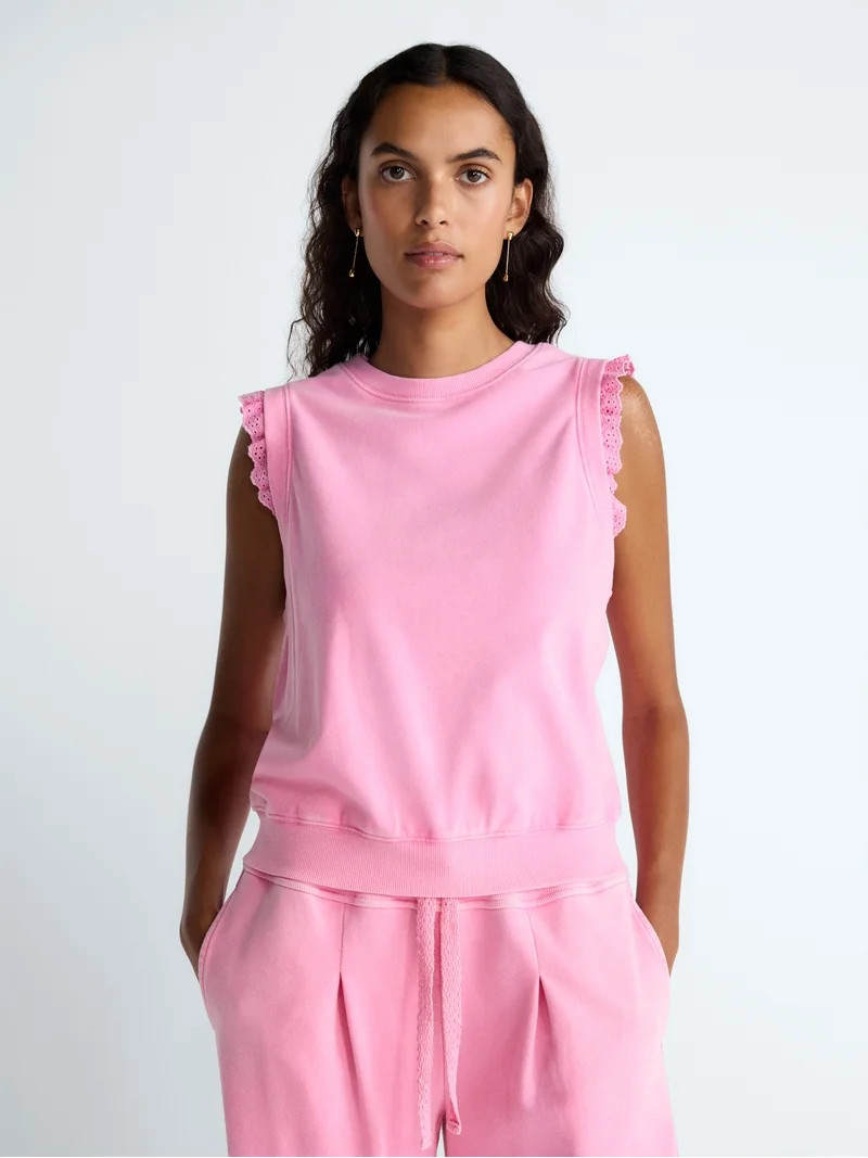 Scoop Women's Sleeveless Ruffle Top, Sizes XS-XXL | Walmart (US)