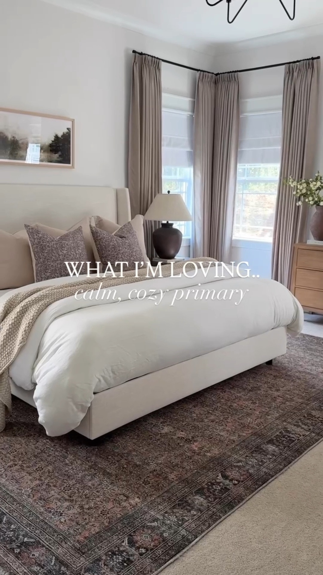 Everything I’m loving in our primary bedroom 🤍 Layered bedding, cozy rugs & pillows, and neutral furniture.

#LTKHome #LTKFindsUnder50 #LTKFindsUnder100