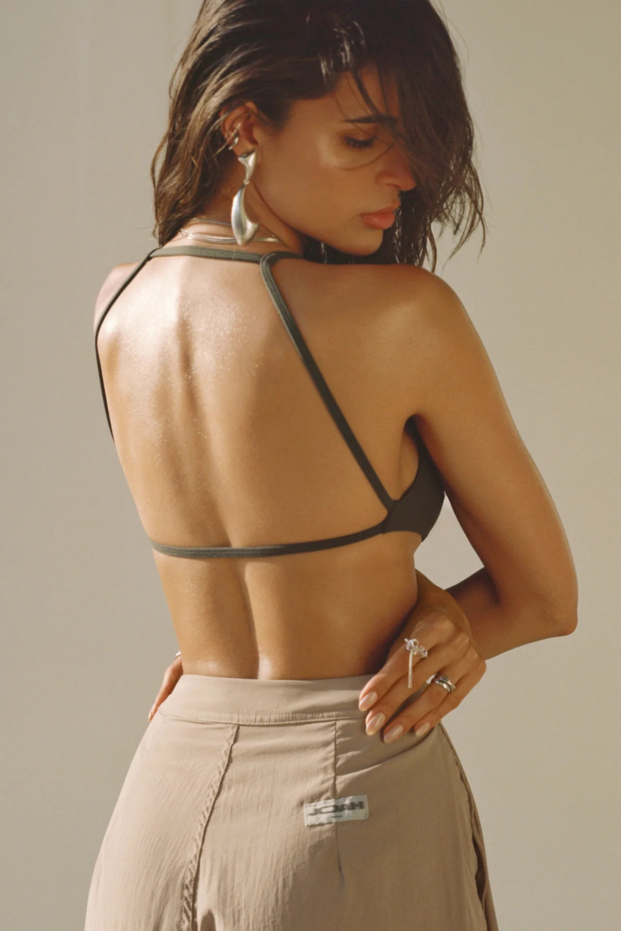 Strappy Open Back Bra - Sueded Carob | Joah Brown