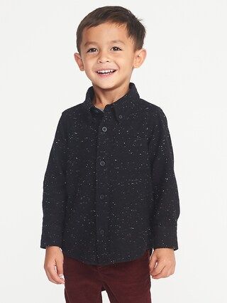 Old Navy Baby Twill Button-Front Shirt For Toddler Boys Black/White N Size 12-18 M | Old Navy US