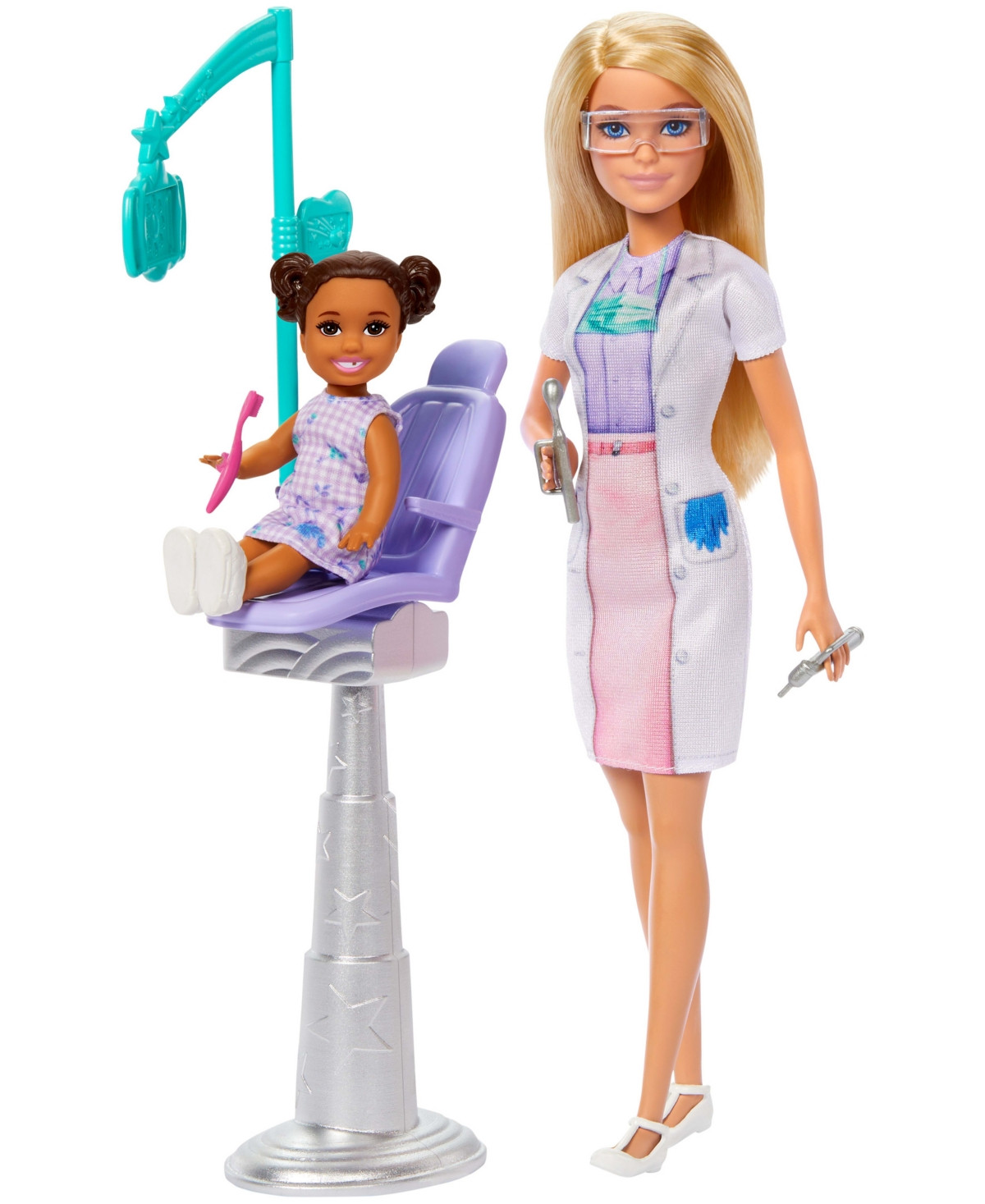 Barbie Dentist Doll with Blonde Fashion Doll, 1 Kid Doll, Medical Doctor Furniture & Accessories - Multi-Color | Macy's