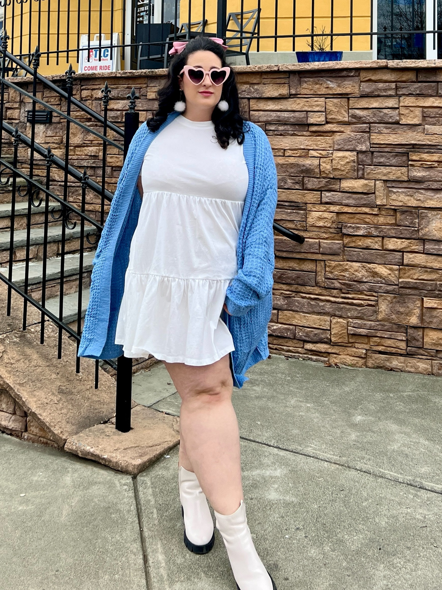 Georgette Disney Bound 🩵 Shoes are old Coach boots but linked similar 

#LTKSeasonal #LTKplussize #LTKmidsize