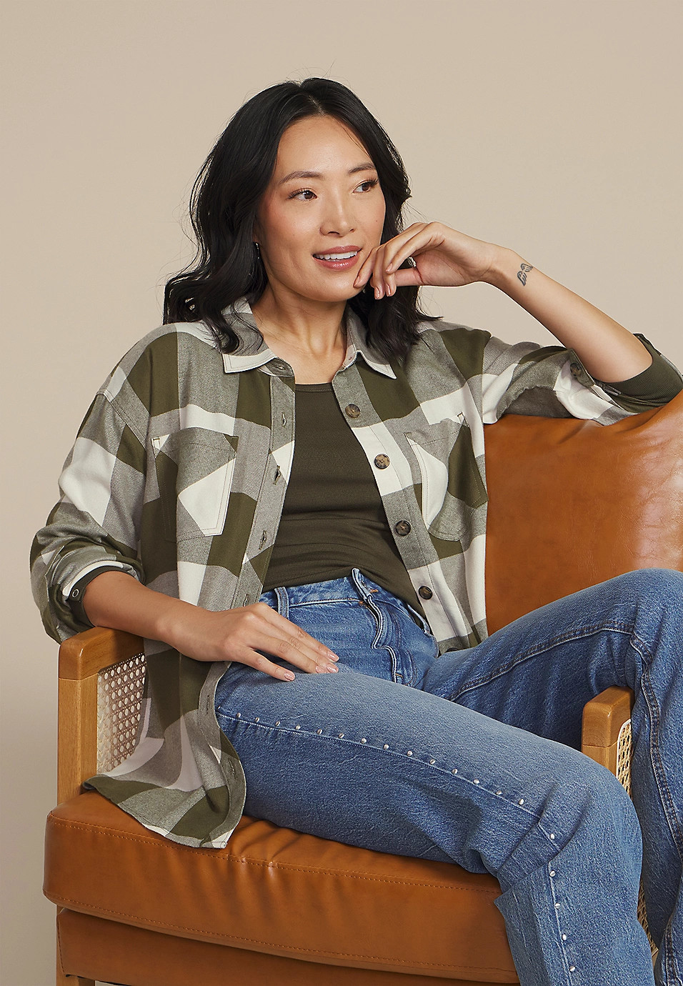Plaid Button Down Boyfriend Shirt | Maurices