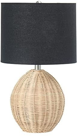 Main + Mesa Woven Rattan Table Lamp with Drum Shade - - Amazon.com | Amazon (US)