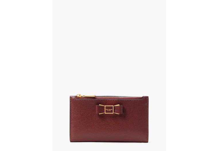 Morgan Bow Embellished Small Slim Bifold Wallet | Kate Spade (US)