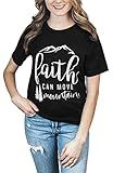 TrendiMax Womens Christian T-Shirt Letter Printed Casual Short Sleeve Graphic Cute Tops Black | Amazon (US)