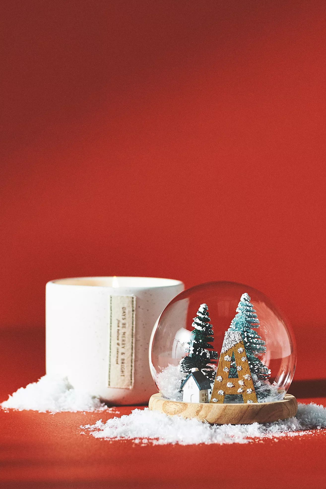Monogram Snowglobe Woody Fresh Balsam & Cedarwood  Ceramic Candle | Anthropologie (US)
