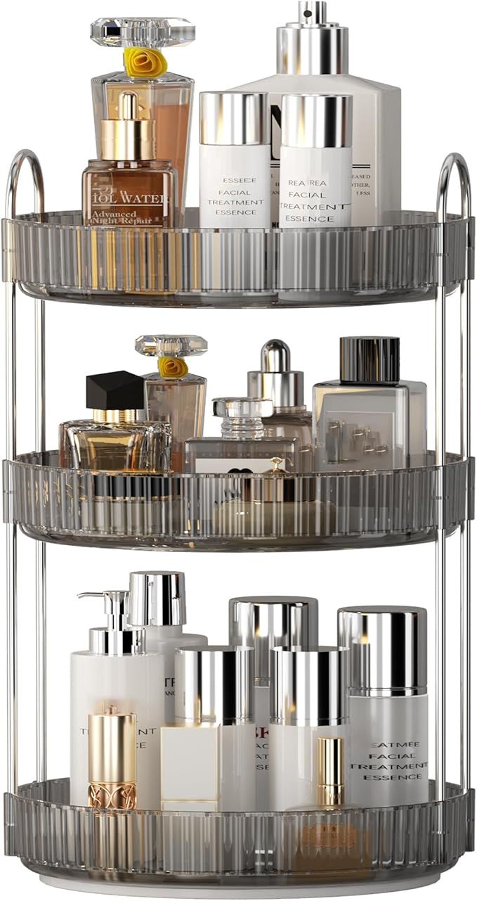 YCIA&DONE 360 Rotating Makeup Organizer and Storage for Vanity Countertop 3 Tiers, High Capacity ... | Amazon (US)