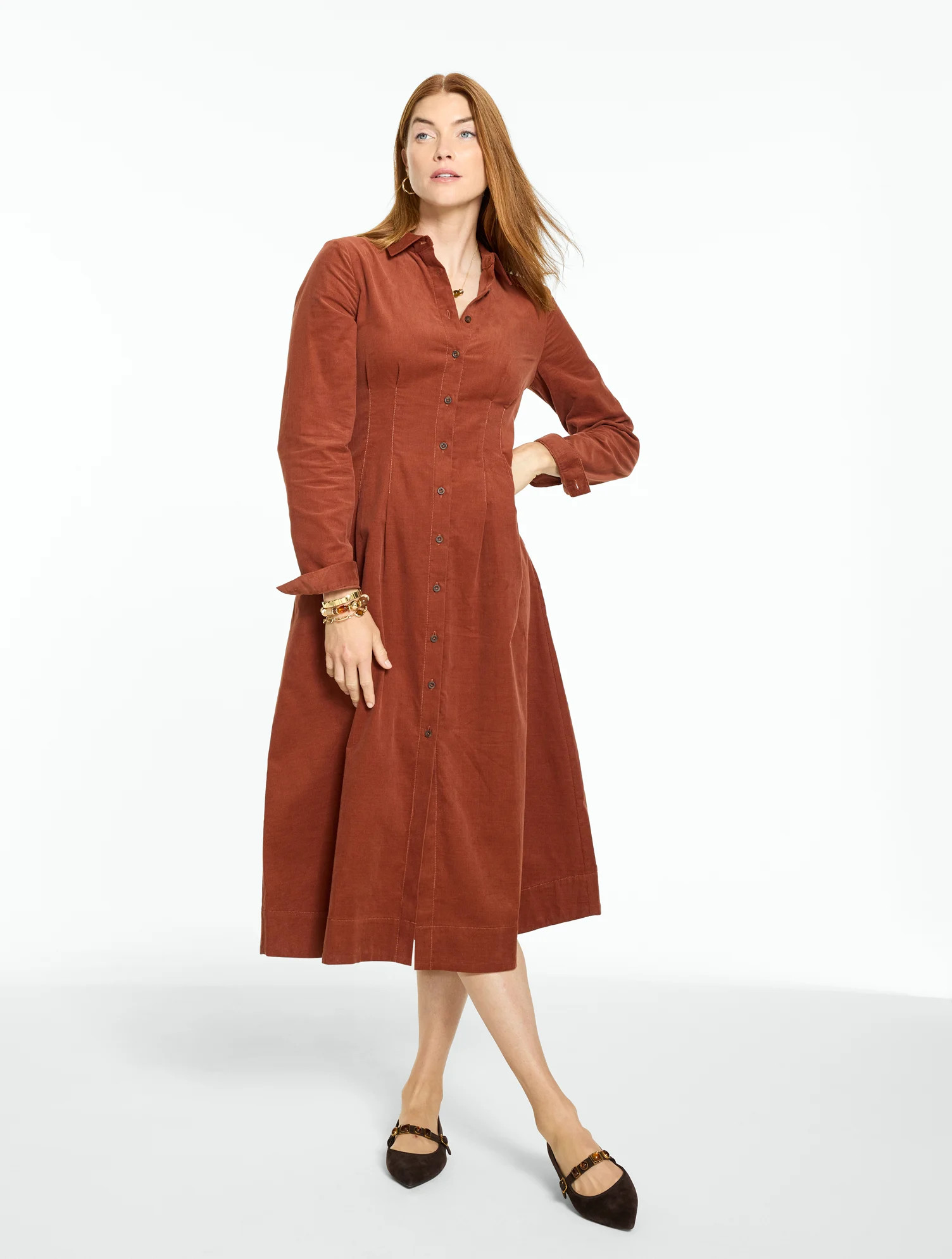 Corduroy Midi Shirtdress | Talbots