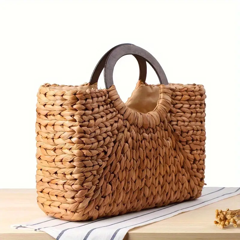 Minimalist Straw Satchel Square Bag, All-Match Travel Beach Storage Bag, Women's Woven Bag | Temu Affiliate Program