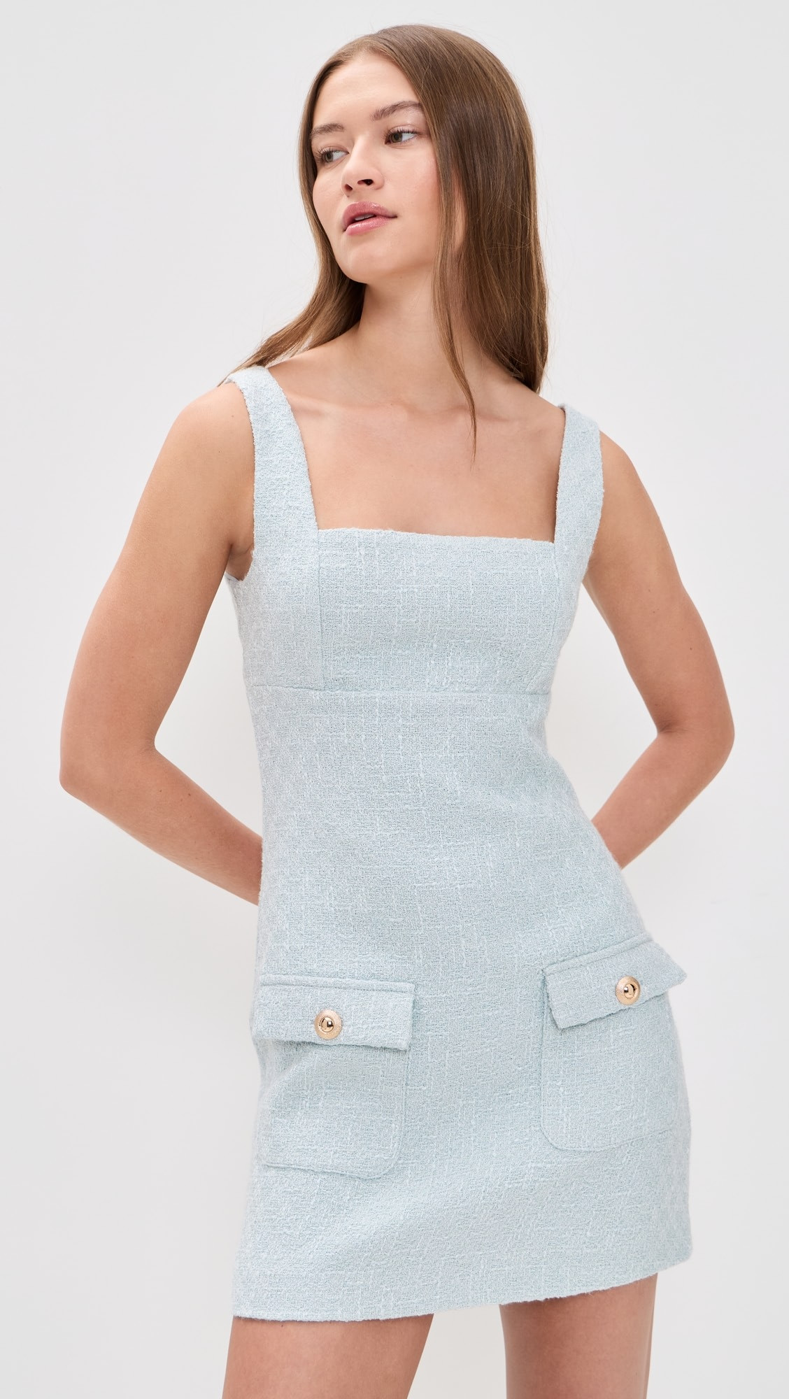 Square Neck Tweed Mini Dress | Shopbop