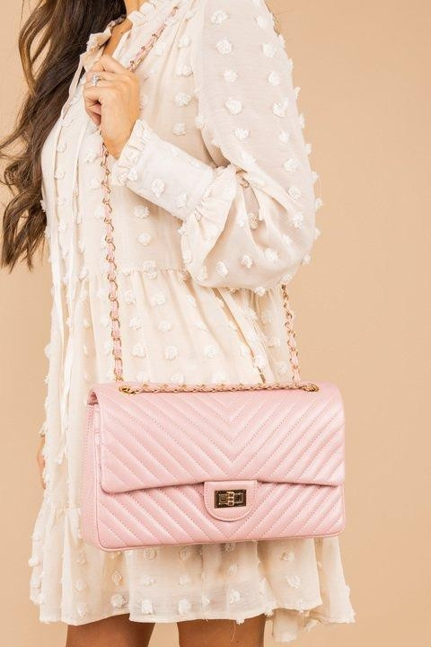 Nights Out Blush Pink Quilted Large Purse | The Mint Julep Boutique