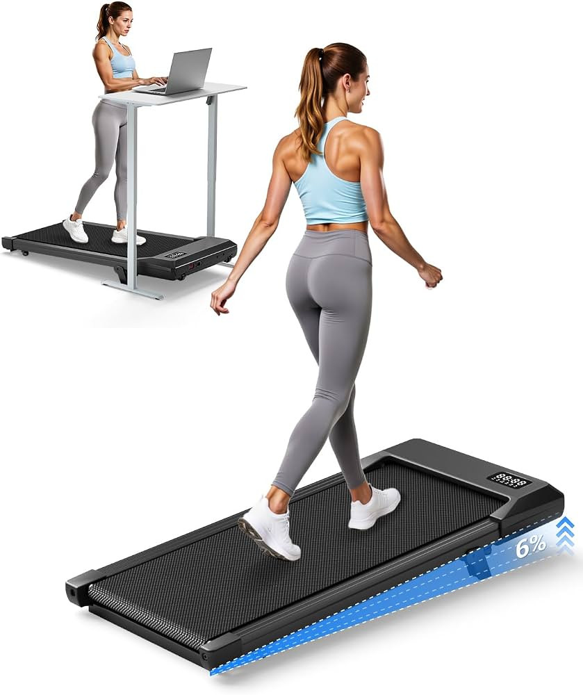 Superun Walking Pad with 6% Incline, Under Desk Treadmill for Home Office, 3 in 1 Portable Walkin... | Amazon (US)