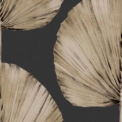 Palm Fan Charcoal Dark Grey Leaves Tropical Paste the Wall Wallpaper | Target