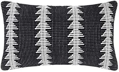 Tiffasea Farmhouse Lumbar Throw Pillow Cover, Black and White Pillow Case Woven Decorative Cushio... | Amazon (US)