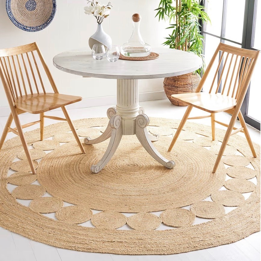 Area Rug 8' Round - Natural Fiber Collection - Large - Ivory, Handmade Jute, Boho Farmhouse

#LTKmomlife #LTKSeasonal #LTKHome