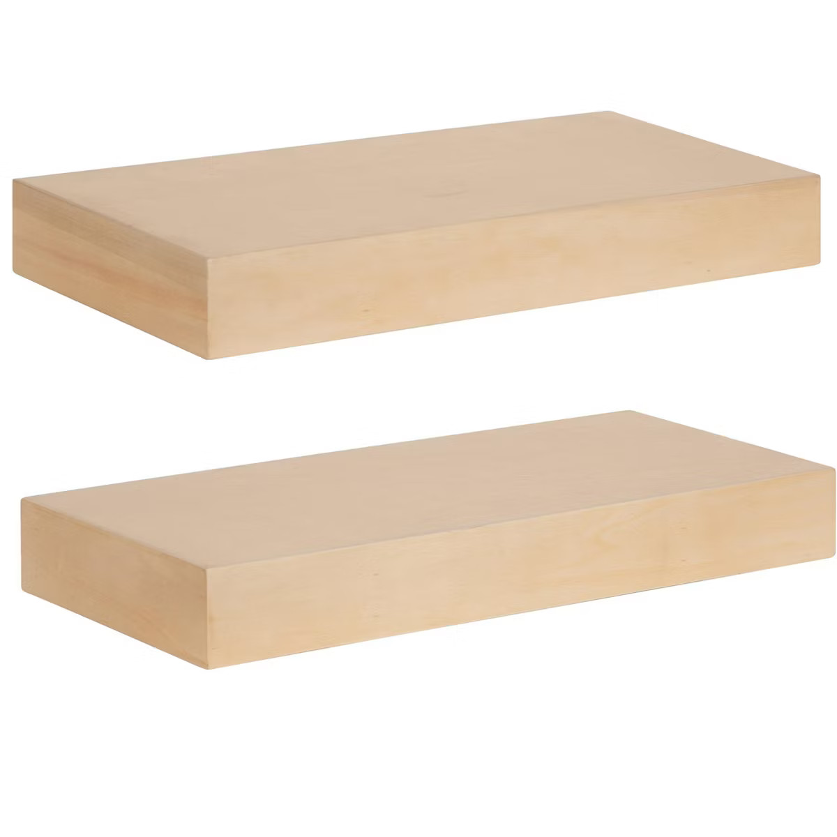 Kate and Laurel Havlock Rectangle MDF Floating Shelf, 2 Piece 24 Inch, Natural | Target