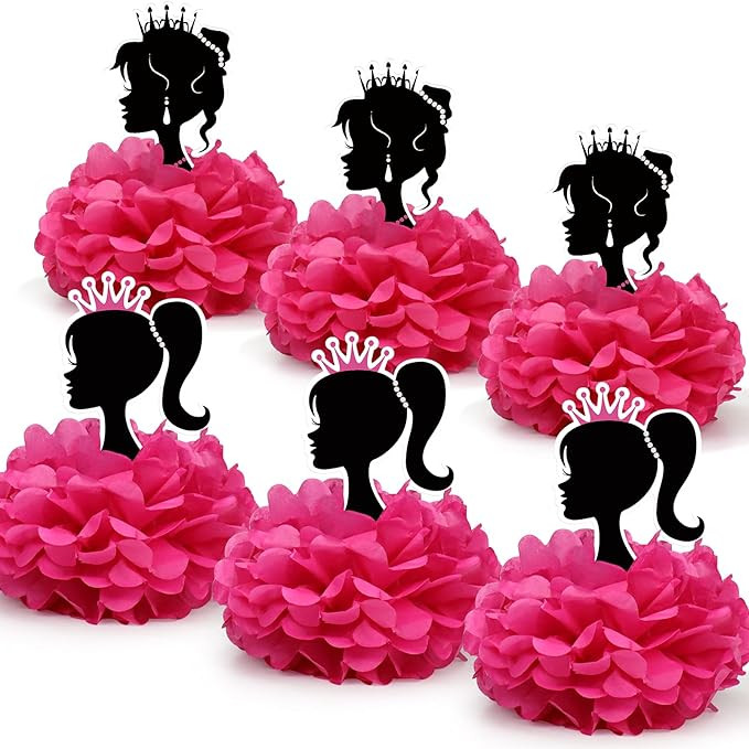 Palksky 6 PCS Girl Birthday Party Decorations Supplies - Pink Table Centerpieces Paper Flowers fo... | Amazon (US)