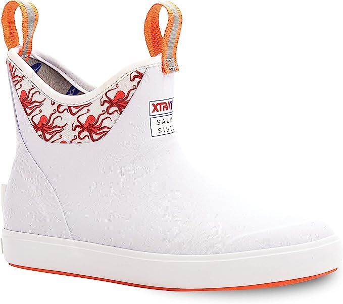 XTRATUF 6" SALMON SISTERS ANKLE DECK BOOT - WOMEN’S White/Octopus (XWAB-101) | Amazon (US)