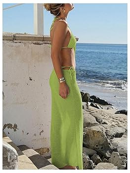 SHENHE Women's 3 Piece String Bikini Set Triangle Halter Starfish Metal Swimsuit with Long Skirt | Amazon (US)