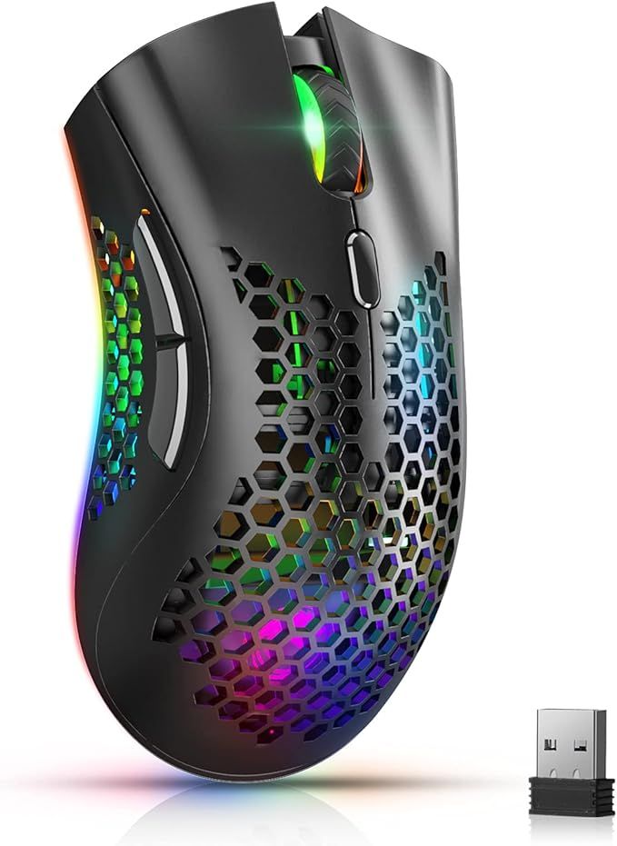 Wireless Gaming Mouse, USB Mouse Gaming with Honeycomb Shell , RGB Chroma Backlit Mouse, Hyperspe... | Amazon (US)