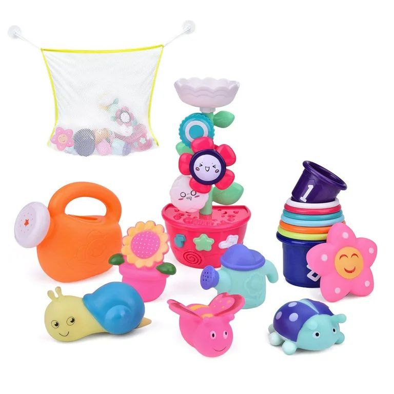 9 PCs Bath Toys Toddlers, Flower Waterfall Water Station Garden Squirter Toys, Stacking Cups Wate... | Walmart (US)