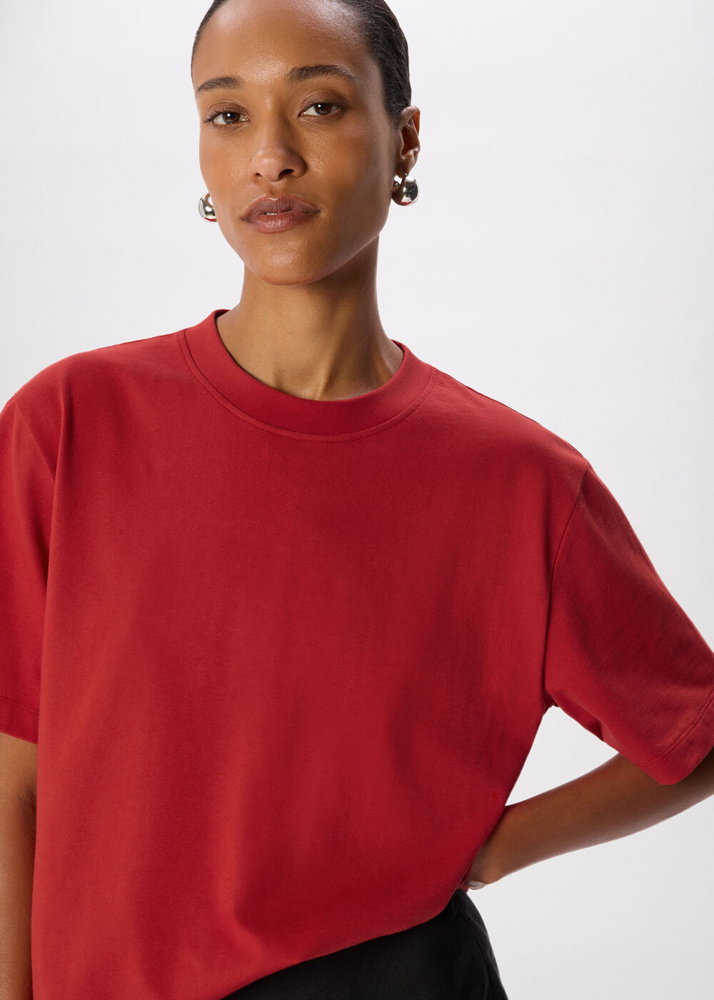 Red Cotton Crew Neck T-Shirt | Whistles