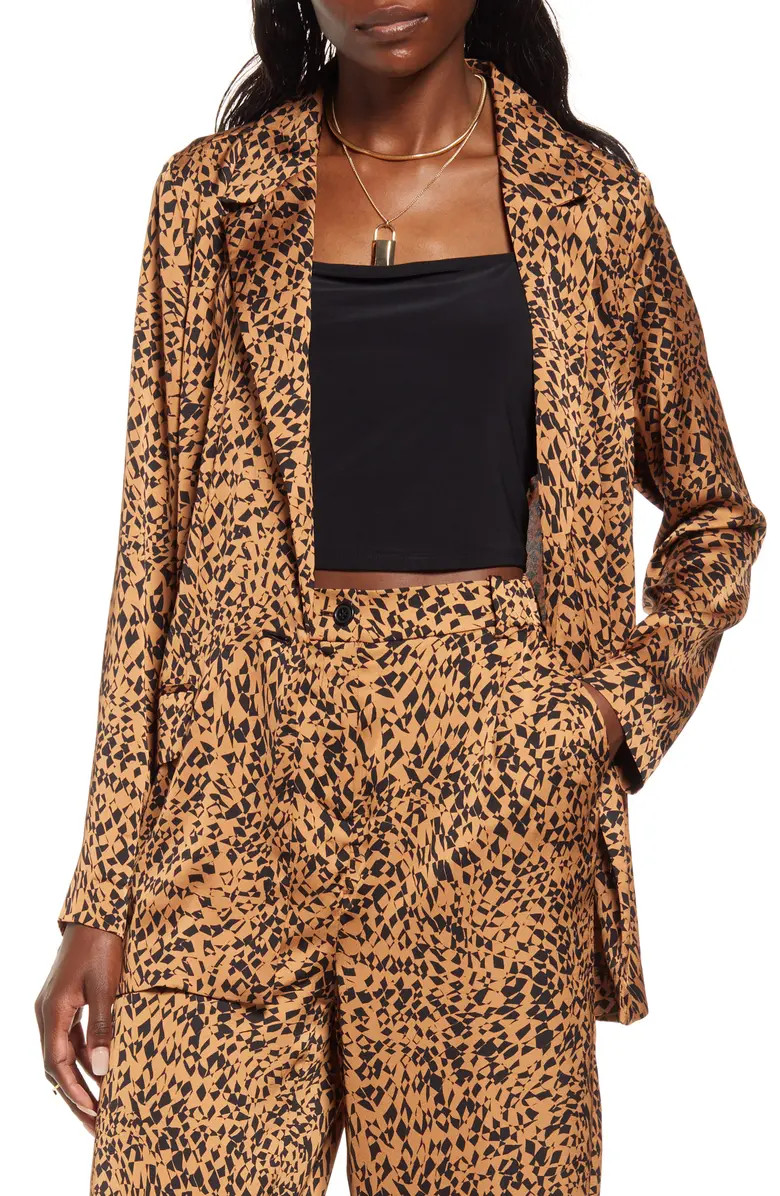 Abstract Print Satin Blazer | Nordstrom