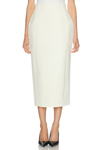 WARDROBE.NYC X Rosie Huntington-Whiteley Sculpted Skirt in Ivory | FWRD 
