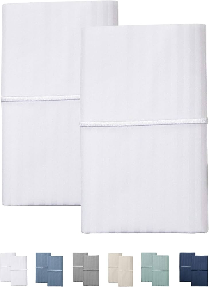 Feather & Stitch Pillow Covers Set of 2, Envelope Closure King Size Pillowcases, Soft Luxury 500T... | Amazon (US)