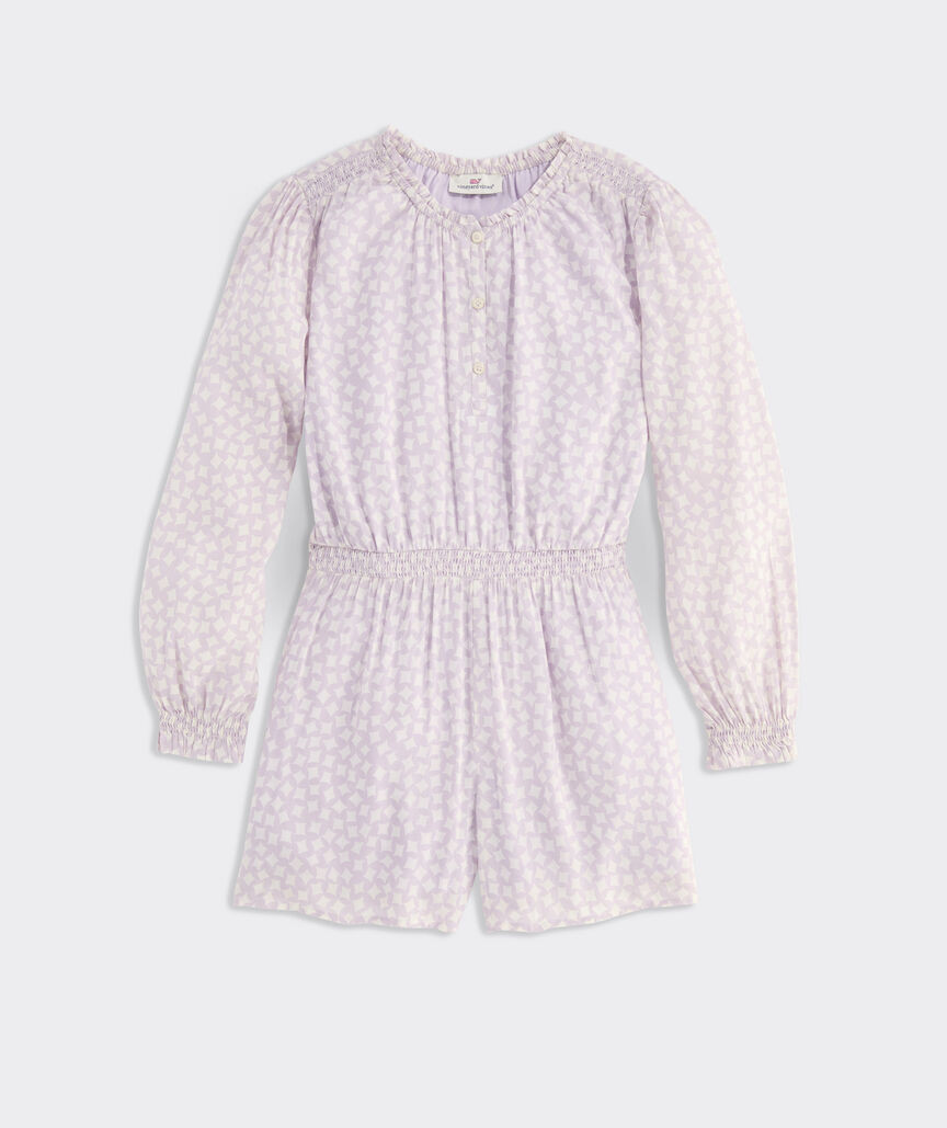 Girls' Long-Sleeve Short Romper | vineyard vines